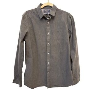 American Eagle Outfitters Men's Charcoal Gray Button Down Shirt Size Medium